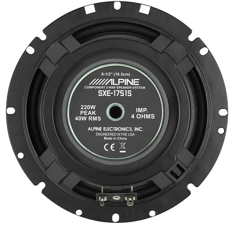 Alpine Auto 6.5 Inch 2-Way Car Audio Component Speaker System SXE