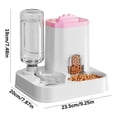 thumbnail image 2 of 1-10L Automatic Pet Feeder & Water Dispenser - Integrated Food & Water Bowl, Elevated Double Bowl for Dogs Cats, Easy-Clean Pet Hydration Solution with Neck Protection, 7.48*7.87*9.25in, Pink, 2 of 9