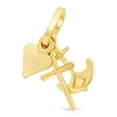 thumbnail image 2 of Ioka-14K Yellow Gold Faith, Hope, and Charity Lucky Charm Pendant with 2mm Figaro 3+1 Chain Necklace - 18", 2 of 3