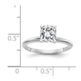 thumbnail image 2 of 14k White Gold 1.3ct. 6.5mm Cushion Moissanite Solitaire Engagement Ring Size 5.5, 2 of 3