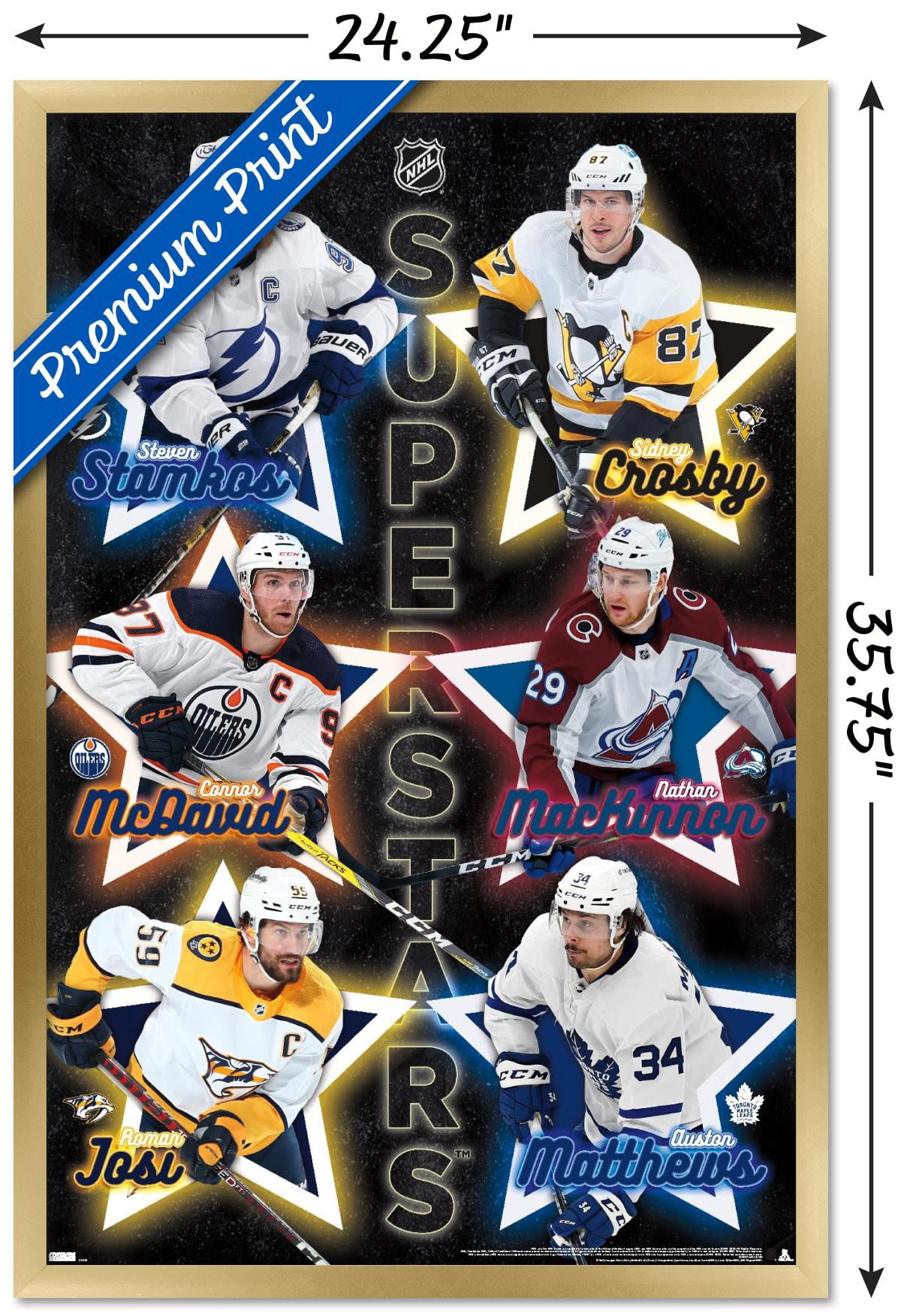 NHL League - Superstars 22 Wall Poster, 22.375" x 34" Framed
