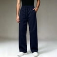 thumbnail image 4 of MXALUOB Men's Wide Leg Sweatpants Open Bottom Straight Leg Drawstring Fashion Pants with Pockets Loose Fit Full Length Athletic Pant, 4 of 6