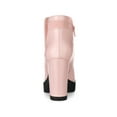 thumbnail image 2 of Unique Bargains Women's Chunky High Heel Platform Zip Chelsea Boots Pink 9, 2 of 7