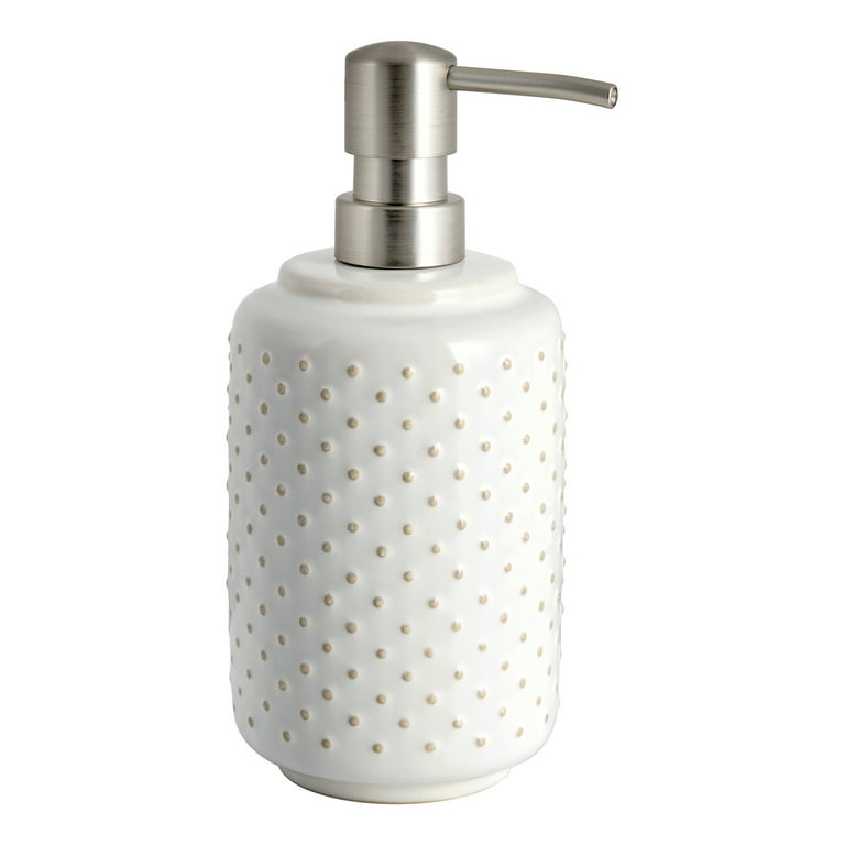 Better Homes & Gardens Reactive Glazed Textured Ceramic Lotion Pump in Creamy White