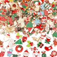 thumbnail image 1 of 350 unidades de amuletos navideños de SANNIX, esmaltados en oro, para manualidades, 1 of 7