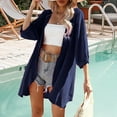 thumbnail image 2 of SnZhen Summer Cardigan Top for Women Fashion Ladies Casual Solid Color 3/4 Sleeve Beach Cover Up Cardigans Bloues, 2 of 5
