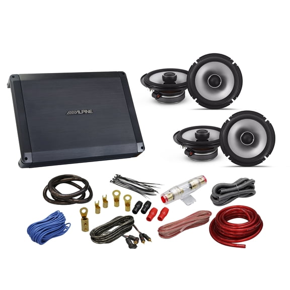 2 Pair Alpine S2-S65 6.5" 480 Watt Speakers BBX-F1200 4 Ch Amplifier   4G Amp Kit