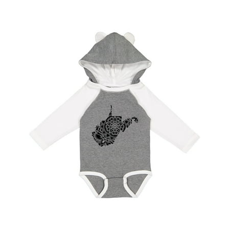

Inktastic West Virginia Silhouette Mandala Gift Baby Boy or Baby Girl Long Sleeve Bodysuit