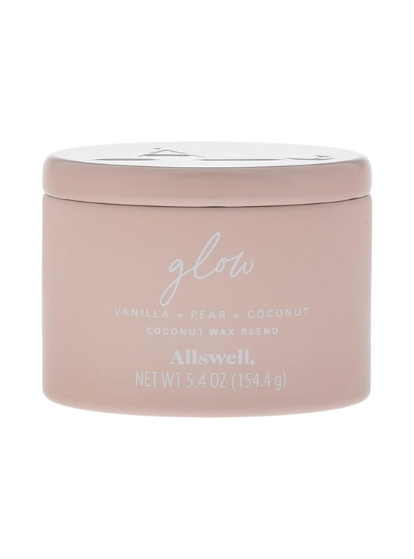 Allswell |Glow - Pink (Vanilla + Pear + Coconut) 5.4oz Scented Tin Candle