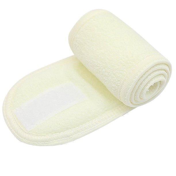Diadema facial de 4 unidades, diadema de tela, toalla elástica para baño, maquillaje y deporte (blanco)