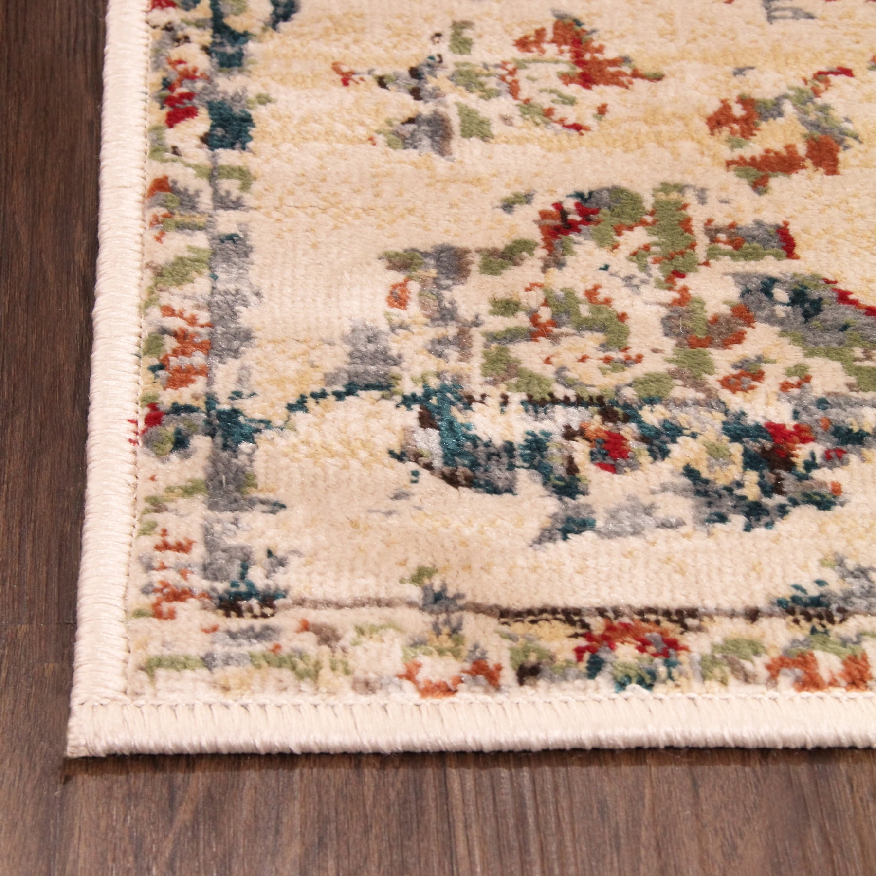 Superior Basilio Modern Medallion Indoor Area Rug, 4' x 6', Red