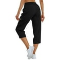 thumbnail image 3 of Mohiass Women's Cargo Capris Hiking Lightweight Quick Dry Summer Outdoor Casual Travel Pants with Pockets Black L, 3 of 4