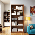 thumbnail image 3 of Brown 5 Tier Book Shelf, 71" Tall Large Bookshelf, Standing Wood Display Book Shelf for Living Room, Office, Library, 3 of 7