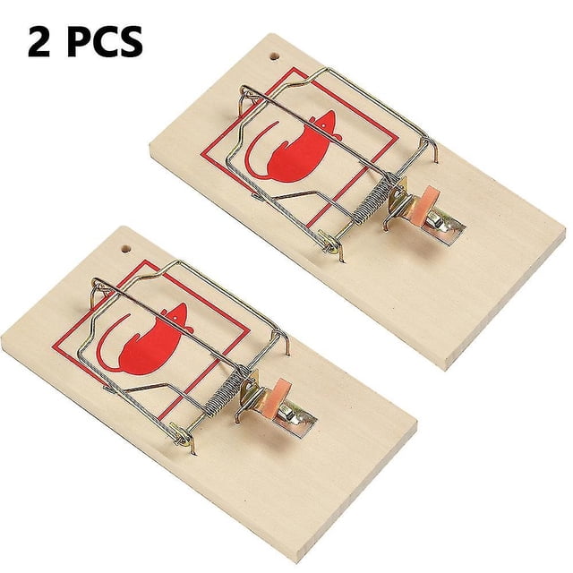 Trampas de madera (paquete de 2) para ratas, ratones y roedores. Atrapa ratones domésticos y mata roedores, clip para ratones, atrapa ratones de madera