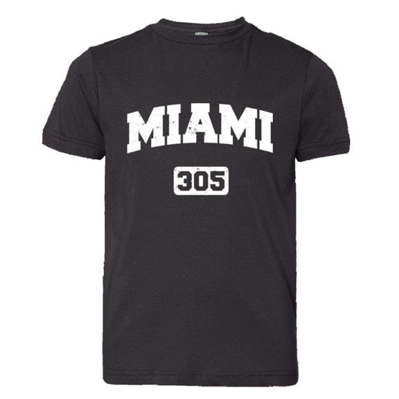 PleaseMeTees™ Youth Miami Florida 305 Area Code Distressed HQ Tee