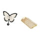 thumbnail image 5 of Reloj de pared moderno de acrílico con diseño de mariposa y flores, bandeja rectangular para servir con borde y asa, ideal para sala de estar,, 5 of 8