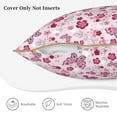 thumbnail image 5 of Fotbe Flower Butterfly Pattern Velvet Decorative Throw Pillow Covers with Elegant Piping, Soft Plush Cushion Cover for Sofa, Bed, Car, Office-16"x16", 5 of 8
