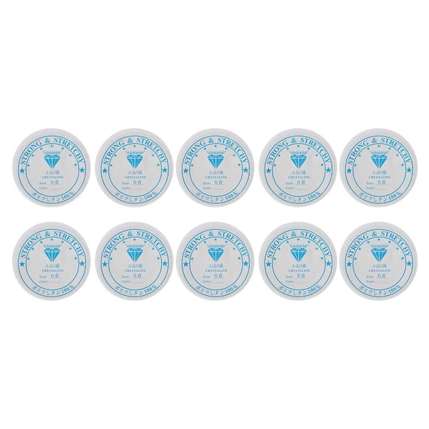 Hilo de hilo transparente para abalorios, línea elástica de cristal para fabricación de joyas (0,6 mm x 15 m)