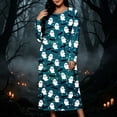 thumbnail image 2 of Kezqiaxn Womens Nightgown Halloween Costumes Fashion Long Sleeve Loose Casual House Dress Long Sleepwear Plus Size Nightgowns Army Green A XXXL, 2 of 8
