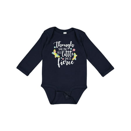 

Inktastic Though She Be but Little She is Fierce Shakespeare Girls Long Sleeve Baby Bodysuit