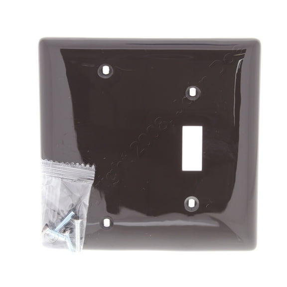 Hubbell NP113 Brown 2-Gang Toggle Switch Blank Cover Switchplate Wallplate