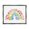 thumbnail image 3 of Stupell Industries Mixed Rainbow Animals Wildlife Arched Rainbow Shape Graphic Art Luster Gray Floating Framed Canvas Print Wall Art, Design by Dishique, 3 of 5