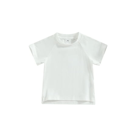 

Toddler Baby Boy Girl Basic Solid Cotton Short Sleeve T-Shirt Crewneck Tee Shirts Tops Blouse Summer Clothes
