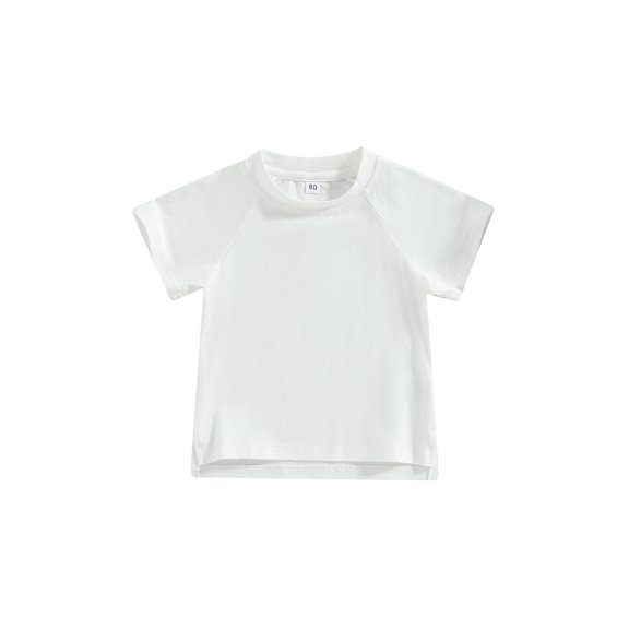 Toddler Kids Girls Boys Summer Casual Tops 6 12 18 24 Months 2T 3T 4T Solid Color Short Sleeve O Neck Loose T-shirt