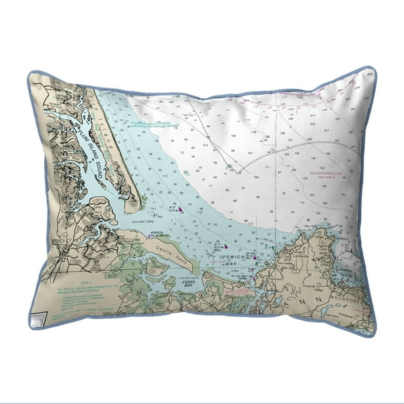 Betsy Drake SN13278PI 11 x 14 in. Plum Island Sound, MA Nautical Map Small Corded Indoor & Outdoor Pillow