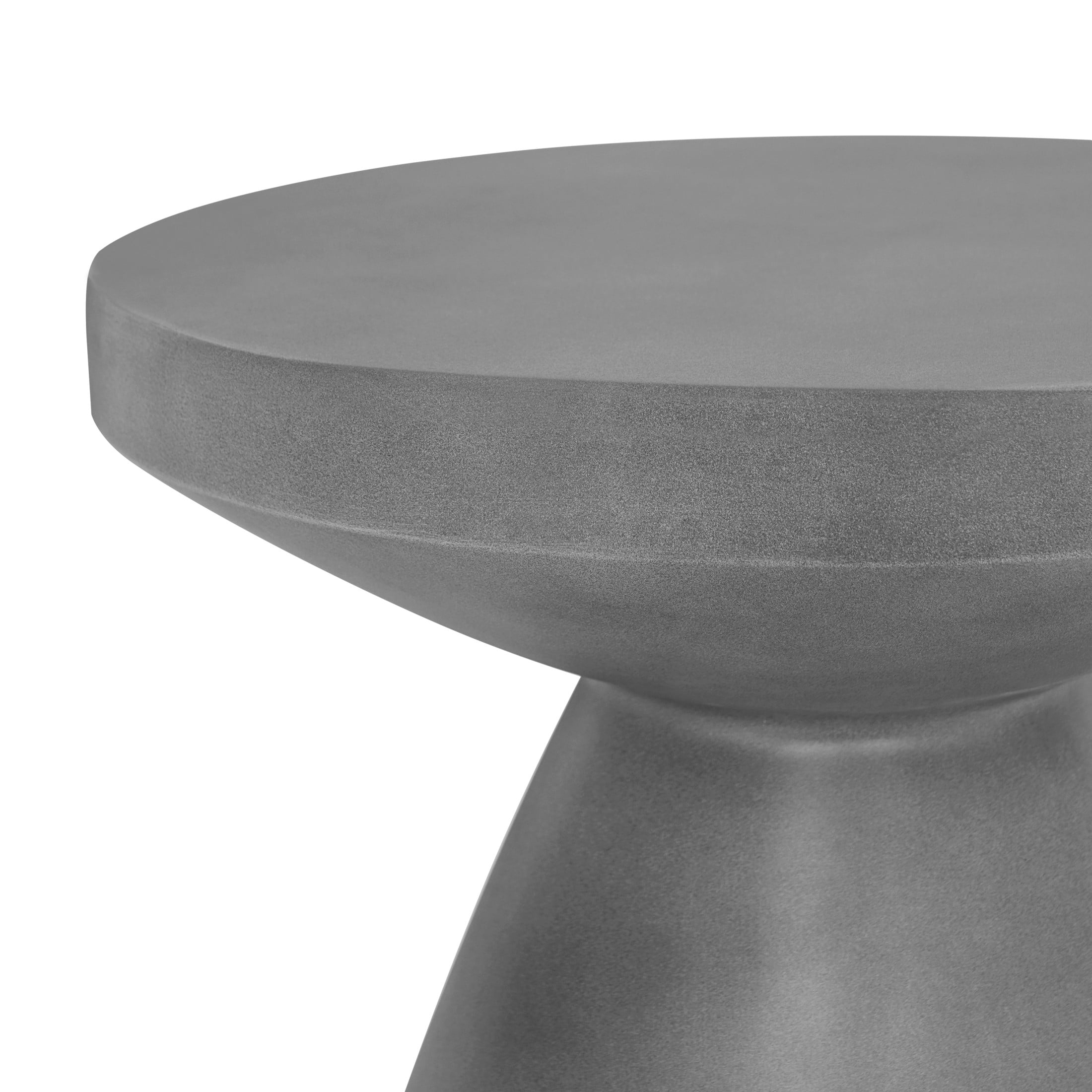Christopher Knight Home Elegant 18" Outdoor Lightweight Concrete Hourglass Side Table, Charcoal Finish