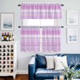 thumbnail image 2 of Purple Pink Boho Kitchen Curtains Sets for Windows 24 Inch Length, Vintage Ethnic Tribe Abstract Art Rod Pocket Window Treatments Tier Curtains and Valances Set for Bedroom/Bathroom, 2 of 8
