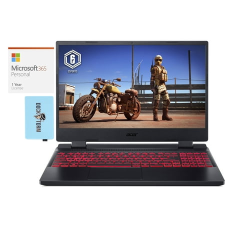 Acer Acer Nitro 5 Gaming/Entertainment Laptop (Intel i5-12500H 12-Core, 17.3in 144Hz Full HD (1920x1080), NVIDIA RTX 3050, 16GB RAM, 512GB PCIe SSD, Win 11 Home) with Microsoft 365 Personal , Hub