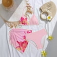 thumbnail image 2 of Emitonse Swimsuit Bikini Teen Girl 3 Piece,Girl's 3 Piece Bow Print Swimsuit Spaghetti Strap Crop Top Bikini Set Cute Mesh Ruched Cover Up Skirt Light Pink,Size 9-10 Years, 2 of 4