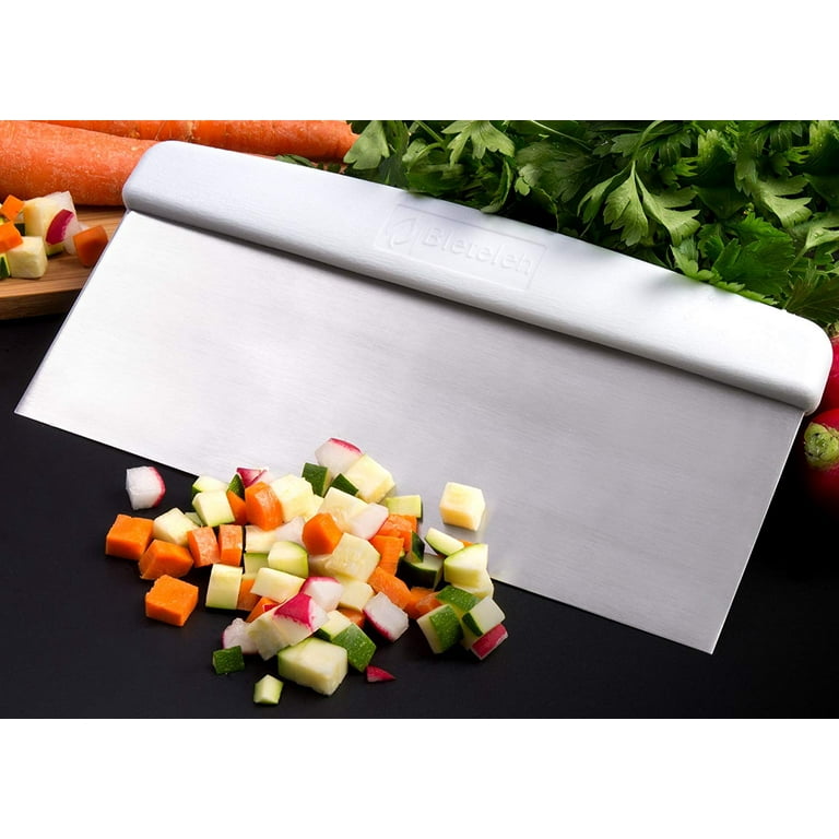  Bleteleh 10-inch Long Bench/Dough Scraper, Stainless Steel  Blade, Commercial Kitchen Tool with Wooden Handle (10-inch long): Home &  Kitchen