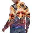thumbnail image 6 of Uemuo Color Splash Fox Portrait Pattern Men's Hoodie - Casual Pullover Hoodie with Kangaroo Pocket, Stylish Hooded Sweatshirt for Everyday Wear-3X-Large, 6 of 7