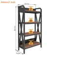 thumbnail image 7 of 33.5"L Metal Storage Shelves,4-Tier Storage Shelves Metal and Wooden Kitchen Shelves for Garage,Pantry,Kitchen, 7 of 7