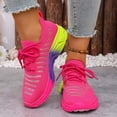 thumbnail image 2 of Womens Walking Tennis Shoes Casual Athletic Workout Gym Non Slip Knit Mesh Sneakers Lace up Comfortable Running Shoes Hot Pink Size 7.5, 2 of 4