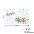 thumbnail image 4 of JOOCAR Winter Deer Scene Linen Table Mats Set of 4 for Home Kitchen Table Decor 12x18 inch, 4 of 5