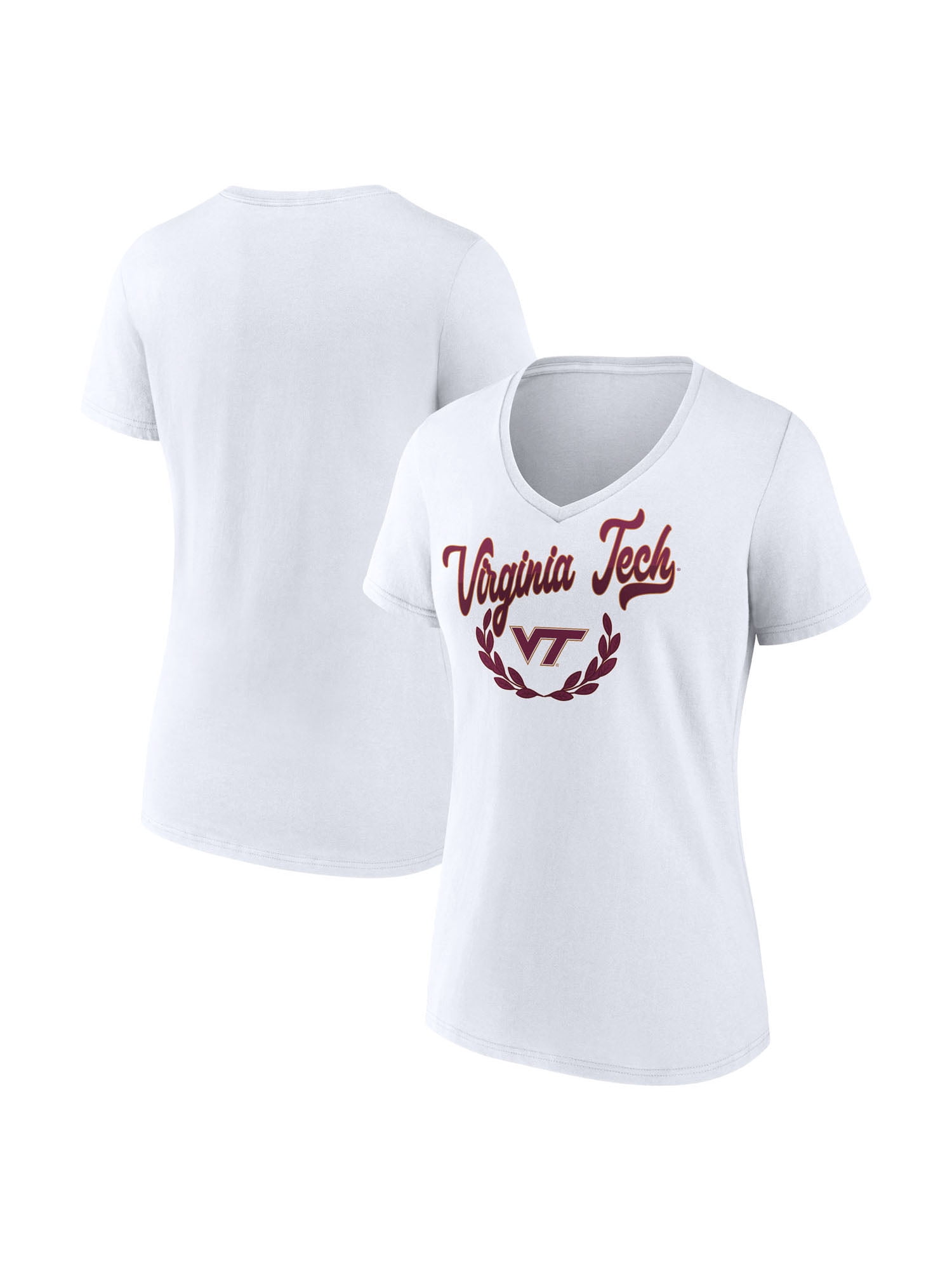 NCAA Virginia Tech Hokies Womens White Cotton Short Sleeve Tee