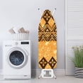 thumbnail image 3 of HELLHERO Orange Floral Pattern Ironing Board Covers 3 Fasteners Soft Fabric Elastic Edge 15"x54", 3 of 5