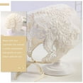 thumbnail image 2 of WTXUE Heardband Bonnet White Lace Newborn Infant Toddler Adjustable Sun Protection Hat Sleep Cap 0 3 Months Baby Girls Summer Beige A, 2 of 6