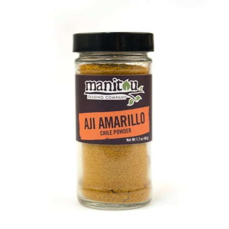 Aji Amarillo Pepper - Aji Amarillo Chile Powder, 1.7 Oz Glass Jar