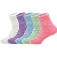 thumbnail image 2 of Coral Fleece Socks 5-Pack for Men and Women, Thermal Plush Winter Sleep Socks, Non-Shedding Soft Warm Socks, Multi-Color Assorted Pack, Cozy Home Wear, All Season Comfort - E, 2 of 4