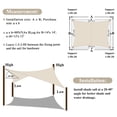 thumbnail image 2 of LOKHOM 10' x 10' Sun Shade Sail, Waterproof Beige Square Shade Canopy, UV Block Tarp Cloth Cover for Outdoor Patio, Garden, Backyard, Deck, 2 of 7
