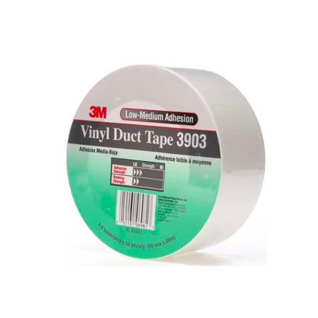 Duct Tape, 2 x 50 yd, 6.5 mil, White, Vinyl