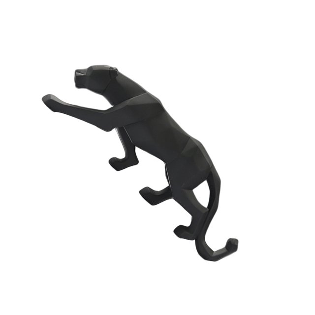 Escultura en forma de animal Matsuzay Color sólido Reemplazo brillante Simulación vívida Decoración de oficina Decoración del hogar Negro