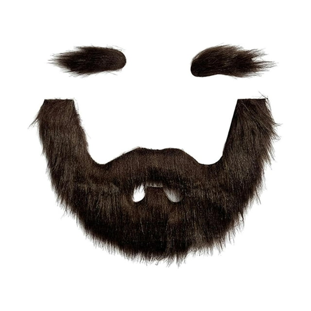 Yingyy False Eyebrow and Beard Set Costume Mustache Beard is for Performance Cosplay Festive Brown