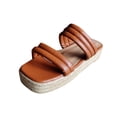 thumbnail image 2 of Zapatos de mujer, moda, Color sólido, tejido minimalista, tejido de paja, sandalias de fondo grueso, zapatillas, chanclas Wmkox8yii  ytu658, 2 of 7