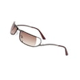 thumbnail image 3 of Gafas de sol rectangulares para mujer con diseño futurista, protección solar para ir de compras Marrón, 3 of 9