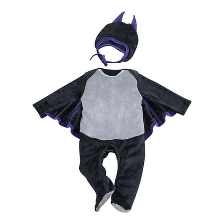 

Frostluinai Infant Toddler Baby Boy Halloween Outfits Baby Boys Girls Bodysuit Funny Romper Bat-sleeve Infant Outfits Jumpsuit with Hats 2Pcs Fall Winter Clothes Set